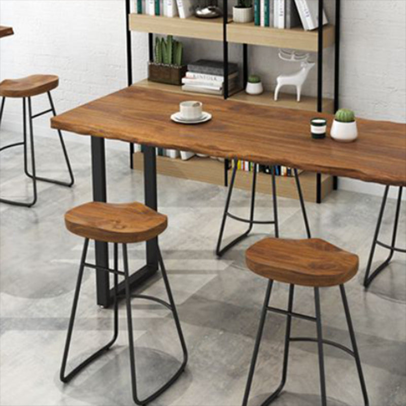 Industrial Style Rectangle Bar Table Solid Wood Bistro Bar Desk with Sled Base Clearhalo 'Bar Furniture' 'Bar Tables' 'bar_tables' 'furn' 'furn_bar_tables' 'Furniture' 'Kitchen & Dining Furniture' 6939606