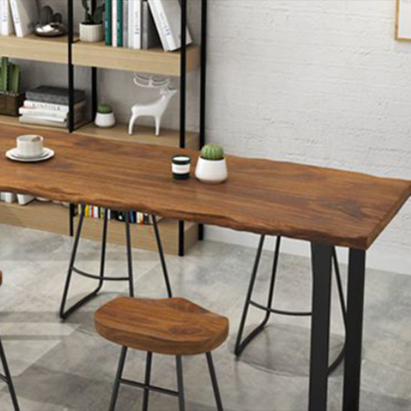 Industrial Style Rectangle Bar Table Solid Wood Bistro Bar Desk with Sled Base Clearhalo 'Bar Furniture' 'Bar Tables' 'bar_tables' 'furn' 'furn_bar_tables' 'Furniture' 'Kitchen & Dining Furniture' 6939607