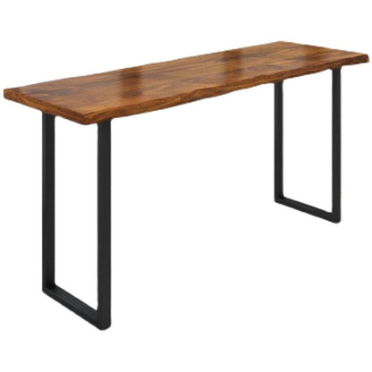Industrial Style Rectangle Bar Table Solid Wood Bistro Bar Desk with Sled Base Without Chairs Clearhalo 'Bar Furniture' 'Bar Tables' 'bar_tables' 'furn' 'furn_bar_tables' 'Furniture' 'Kitchen & Dining Furniture' 6939608