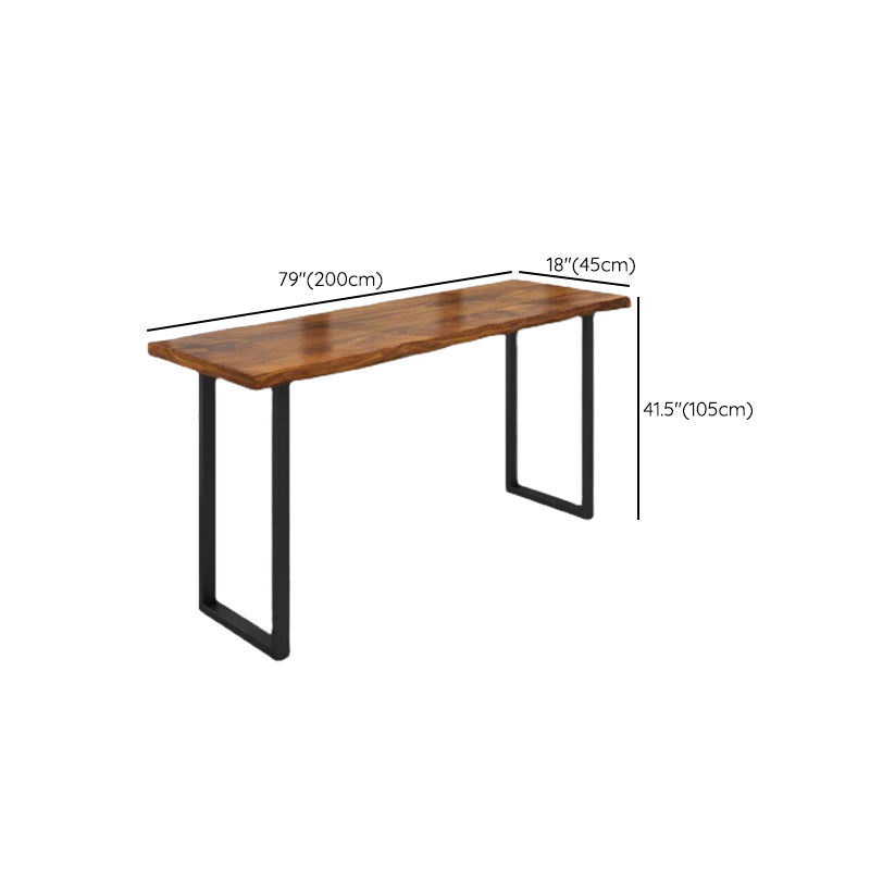 Industrial Style Rectangle Bar Table Solid Wood Bistro Bar Desk with Sled Base Clearhalo 'Bar Furniture' 'Bar Tables' 'bar_tables' 'furn' 'furn_bar_tables' 'Furniture' 'Kitchen & Dining Furniture' 6939613