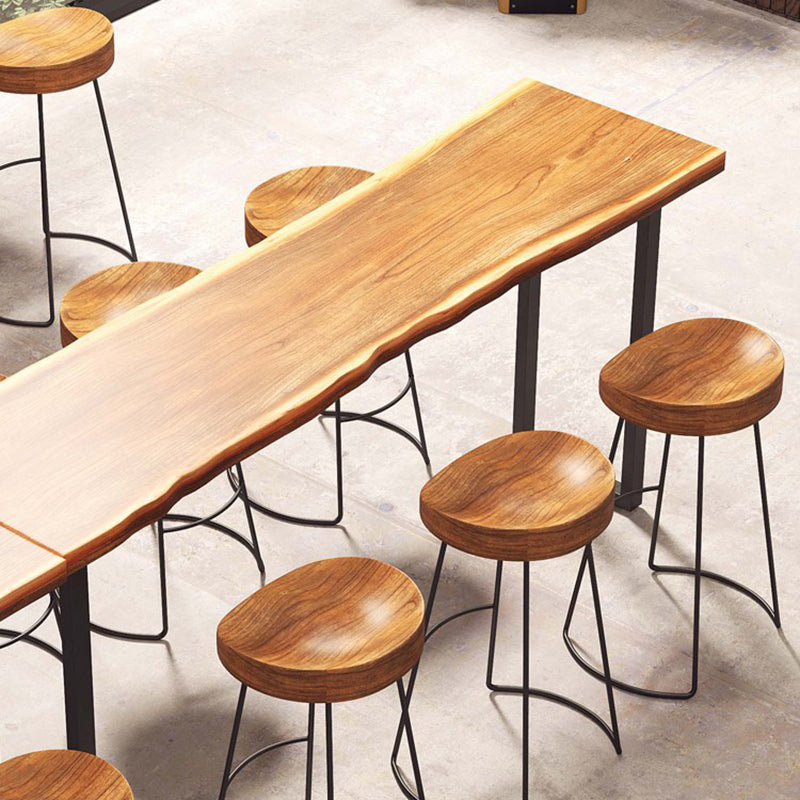 Industrial Rectangle Bar Table Solid Wood Bistro Bar Desk with Sled Base Clearhalo 'Bar Furniture' 'Bar Tables' 'bar_tables' 'furn' 'furn_bar_tables' 'Furniture' 'Kitchen & Dining Furniture' 6939621