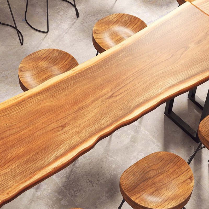 Industrial Rectangle Bar Table Solid Wood Bistro Bar Desk with Sled Base Clearhalo 'Bar Furniture' 'Bar Tables' 'bar_tables' 'furn' 'furn_bar_tables' 'Furniture' 'Kitchen & Dining Furniture' 6939625