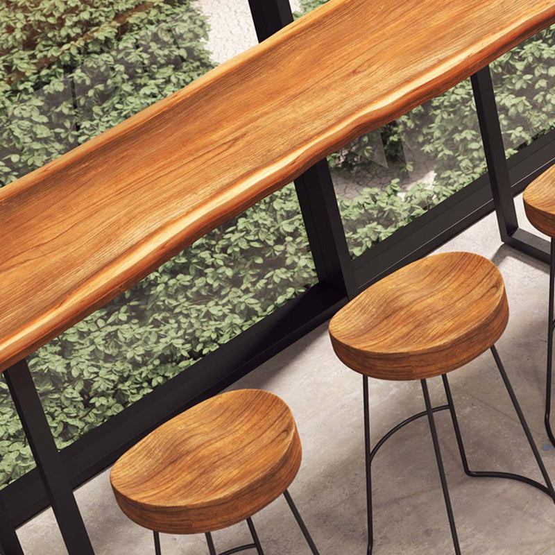 Industrial Rectangle Bar Table Solid Wood Bistro Bar Desk with Sled Base Clearhalo 'Bar Furniture' 'Bar Tables' 'bar_tables' 'furn' 'furn_bar_tables' 'Furniture' 'Kitchen & Dining Furniture' 6939626