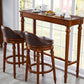 Moderne stijl rechthoekige bartafel bruin massief hout vaste bar wijntafel voor thuis