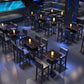 Industrial Style Black Bar Table Living Room Bistro Bar Desk with Storage Clearhalo 'Bar Furniture' 'Bar Tables' 'bar_tables' 'furn' 'furn_bar_tables' 'Furniture' 'Kitchen & Dining Furniture' 6939662