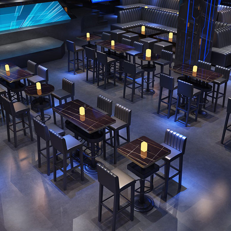 Industrial Style Black Bar Table Living Room Bistro Bar Desk with Storage Clearhalo 'Bar Furniture' 'Bar Tables' 'bar_tables' 'furn' 'furn_bar_tables' 'Furniture' 'Kitchen & Dining Furniture' 6939662