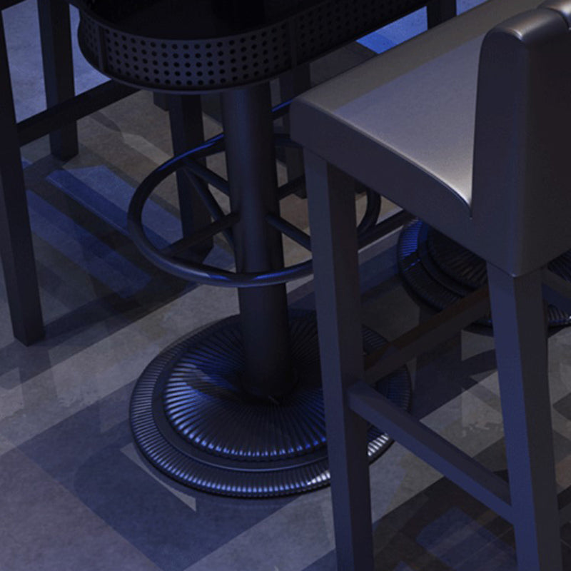 Industrial Style Black Bar Table Living Room Bistro Bar Desk with Storage Clearhalo 'Bar Furniture' 'Bar Tables' 'bar_tables' 'furn' 'furn_bar_tables' 'Furniture' 'Kitchen & Dining Furniture' 6939669