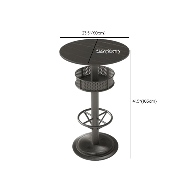 Industrial Style Black Bar Table Living Room Bistro Bar Desk with Storage Clearhalo 'Bar Furniture' 'Bar Tables' 'bar_tables' 'furn' 'furn_bar_tables' 'Furniture' 'Kitchen & Dining Furniture' 6939671