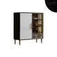 Porte in vetro in legno in stile glam Credenza a buffet con armadi