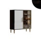 Porte in vetro in legno in stile glam Credenza a buffet con armadi
