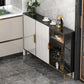 Porte in vetro in legno in stile glam Credenza a buffet con armadi