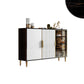 Porte in vetro in legno in stile glam Credenza a buffet con armadi
