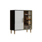 Porte in vetro in legno in stile glam Credenza a buffet con armadi