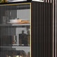 Porte in vetro in legno in stile glam Credenza a buffet con armadi