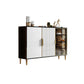 Porte in vetro in legno in stile glam Credenza a buffet con armadi