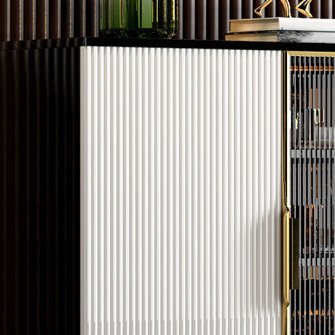 Porte in vetro in legno in stile glam Credenza a buffet con armadi