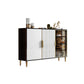 Porte in vetro in legno in stile glam Credenza a buffet con armadi