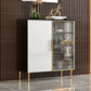Porte in vetro in legno in stile glam Credenza a buffet con armadi