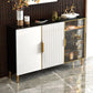 Porte in vetro in legno in stile glam Credenza a buffet con armadi
