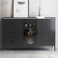 Server delle porte in vetro in stile credenza in pietra con armadi e cassetti