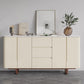 Stone Credenza Contemporary Style Sideboard with Cabinets and Drawers 63"L x 16"W x 33"H Clearhalo 'buffet_sideboard' 'Buffets & Sideboards' 'furn' 'furn_buffet_sideboard' 'Furniture' 'Kitchen & Dining Furniture' 6939769