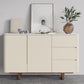 Stone Credenza Contemporary Style Sideboard with Cabinets and Drawers Clearhalo 'buffet_sideboard' 'Buffets & Sideboards' 'furn' 'furn_buffet_sideboard' 'Furniture' 'Kitchen & Dining Furniture' 6939770