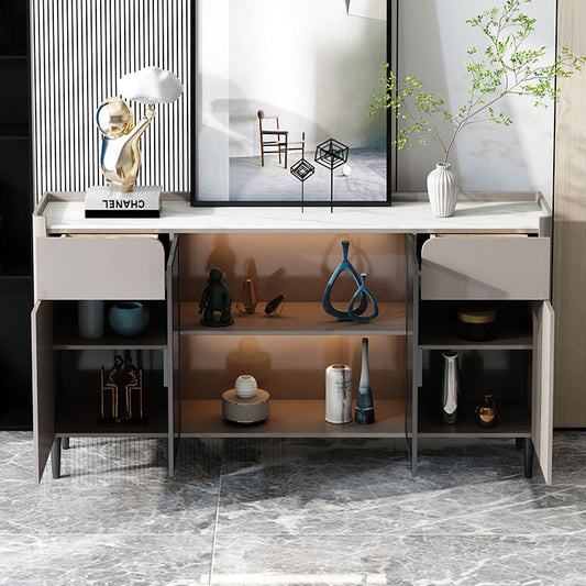Stone Credenza Credenza contemporanea con le luci a LED server con armadi e cassetti
