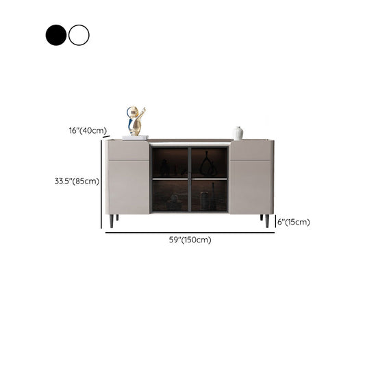 Stone Credenza Credenza contemporanea con le luci a LED server con armadi e cassetti