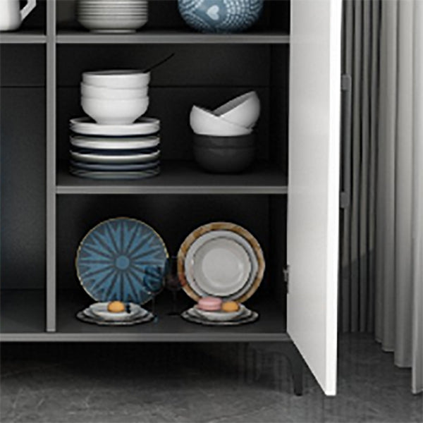 Contemporary Style Sideboard Stone Adjustable Shelving Side Board with Cabinets Clearhalo 'buffet_sideboard' 'Buffets & Sideboards' 'furn' 'furn_buffet_sideboard' 'Furniture' 'Kitchen & Dining Furniture' 6939830