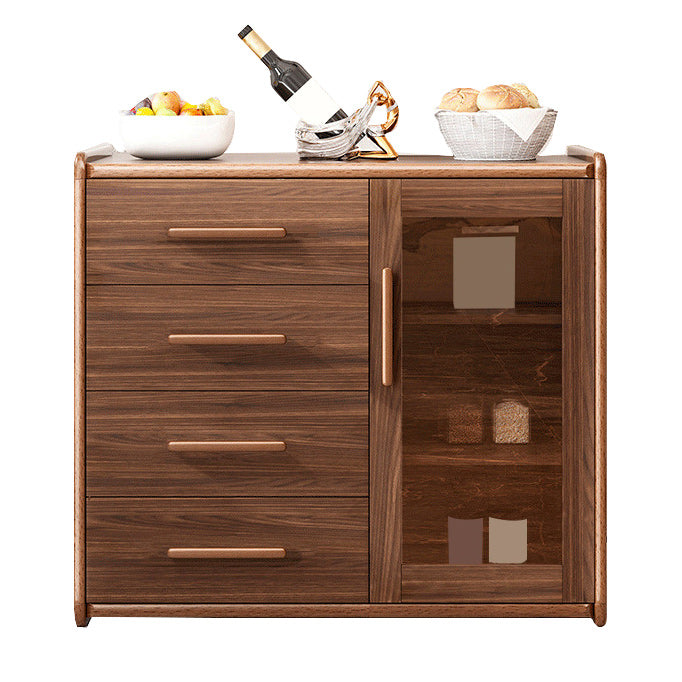 Moderne Sideboard Holzglas Türen Seitenbrett mit Schubladen und Schränken