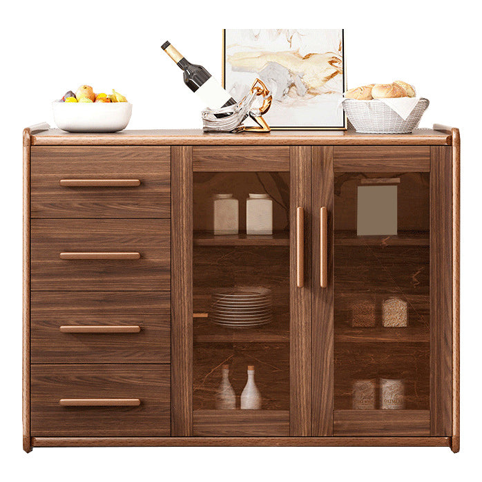 Moderne Sideboard Holzglas Türen Seitenbrett mit Schubladen und Schränken