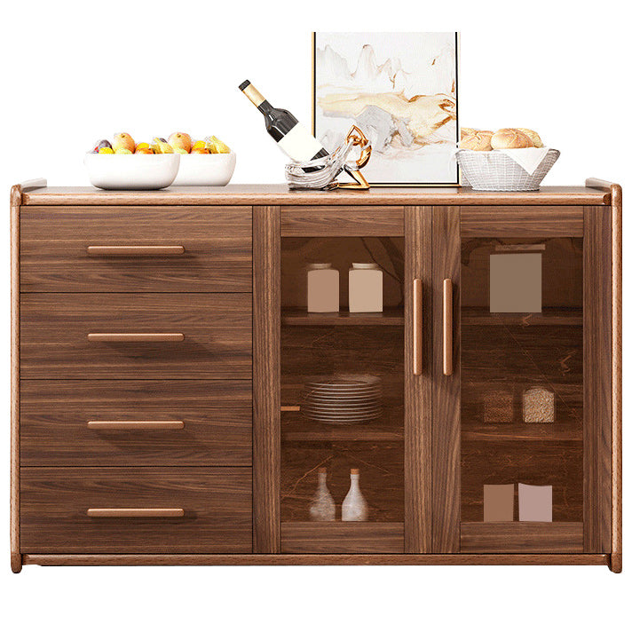 Moderne Sideboard Holzglas Türen Seitenbrett mit Schubladen und Schränken