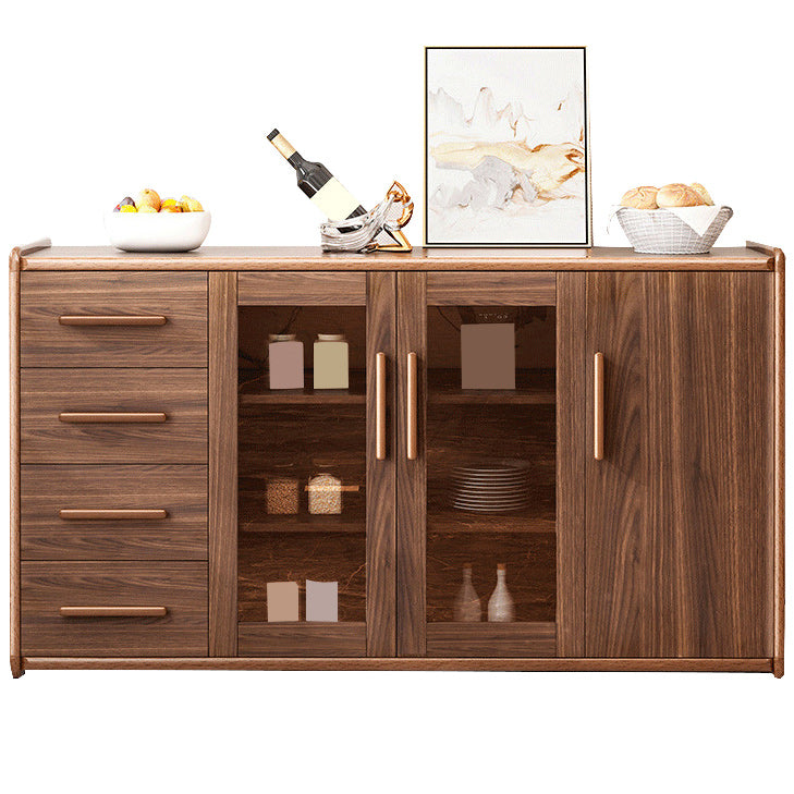Moderne Sideboard Holzglas Türen Seitenbrett mit Schubladen und Schränken