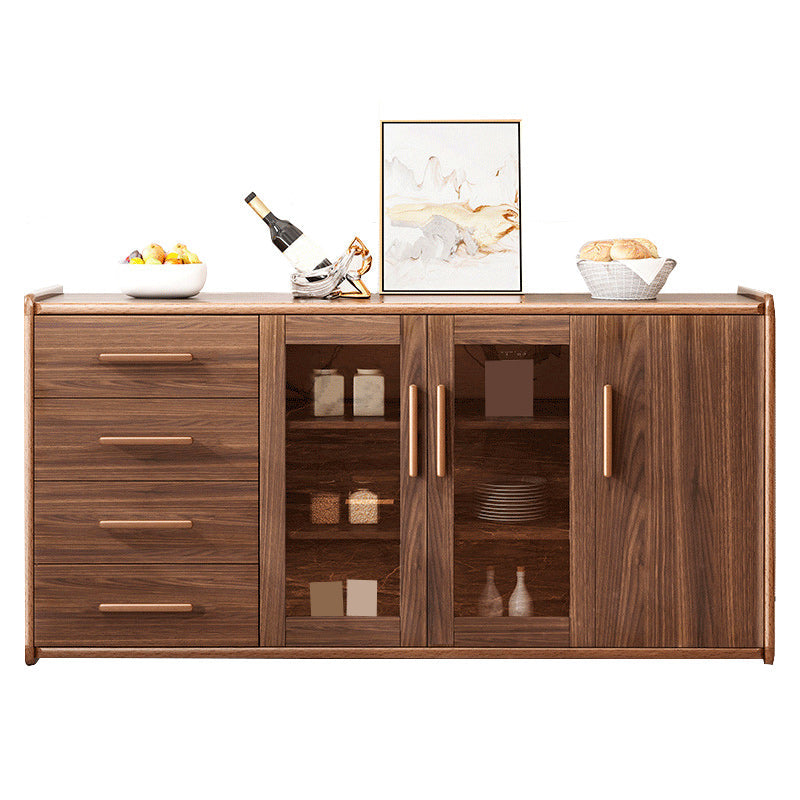 Moderne Sideboard Holzglas Türen Seitenbrett mit Schubladen und Schränken
