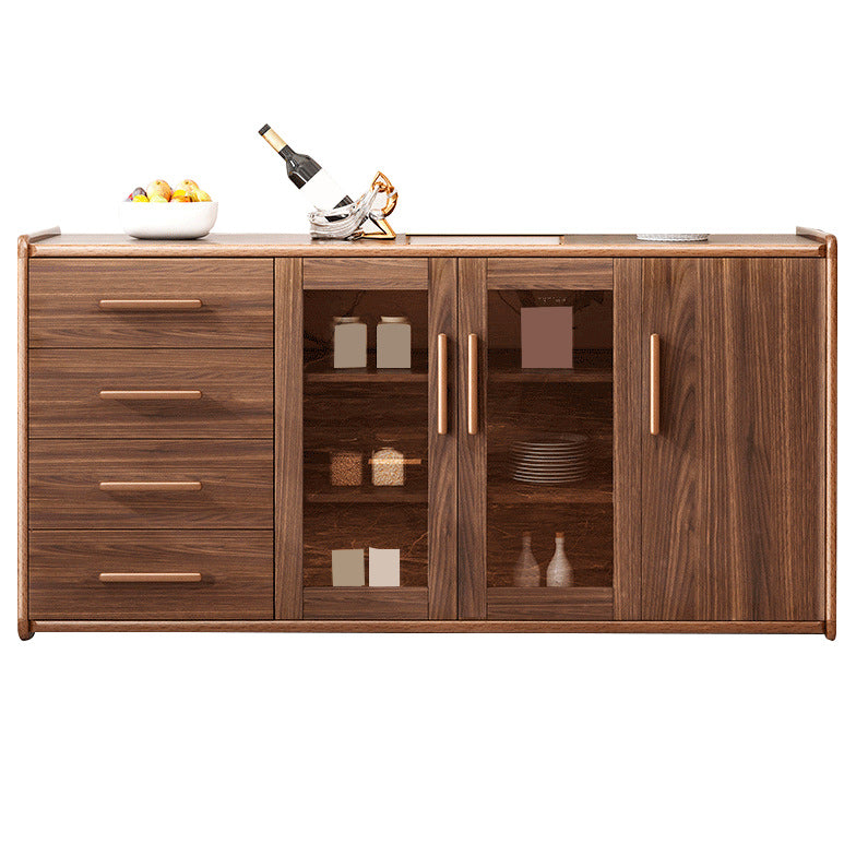 Moderne Sideboard Holzglas Türen Seitenbrett mit Schubladen und Schränken