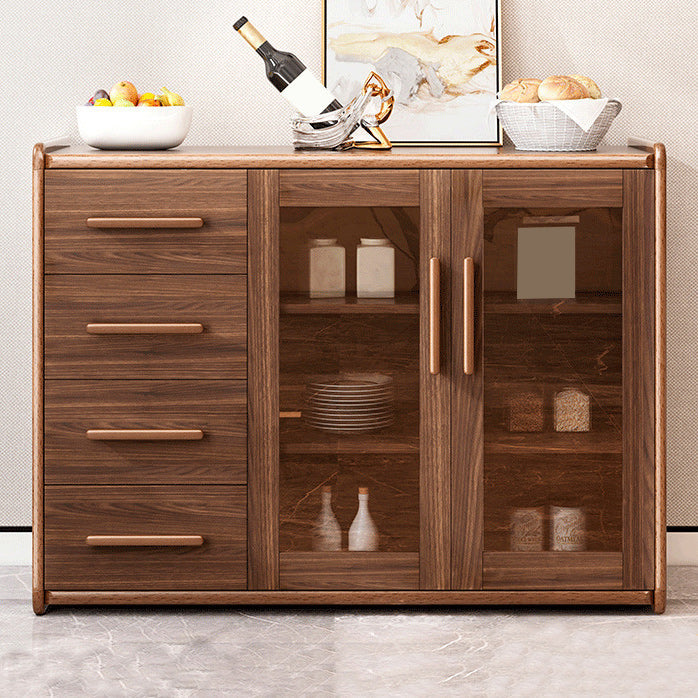 Moderne Sideboard Holzglas Türen Seitenbrett mit Schubladen und Schränken