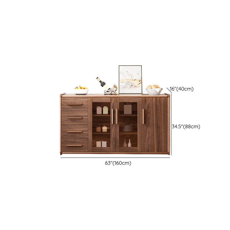Moderne Sideboard Holzglas Türen Seitenbrett mit Schubladen und Schränken