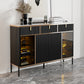 Sideboard Steintüren im Glam -Stil Seitenbrett mit Schränken und Schubladen