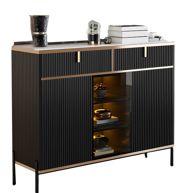Sideboard Steintüren im Glam -Stil Seitenbrett mit Schränken und Schubladen