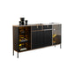 Sideboard Steintüren im Glam -Stil Seitenbrett mit Schränken und Schubladen