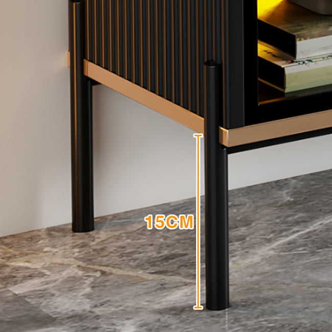 Sideboard Steintüren im Glam -Stil Seitenbrett mit Schränken und Schubladen