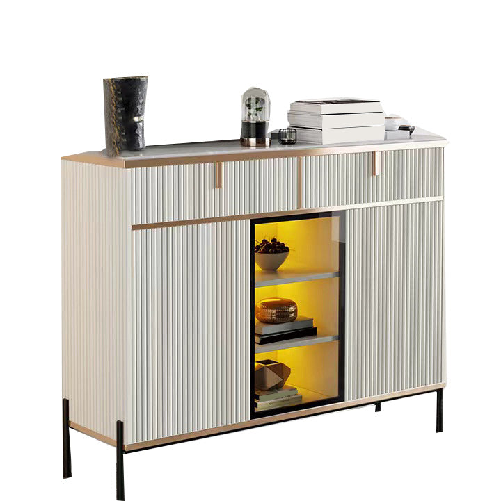 Sideboard Steintüren im Glam -Stil Seitenbrett mit Schränken und Schubladen