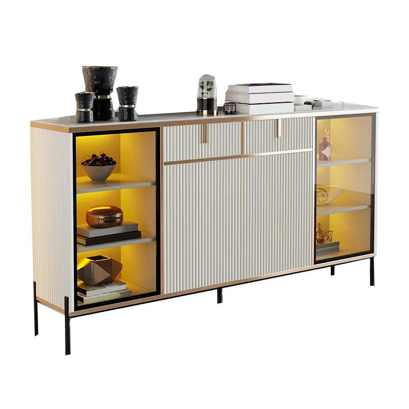 Sideboard Steintüren im Glam -Stil Seitenbrett mit Schränken und Schubladen
