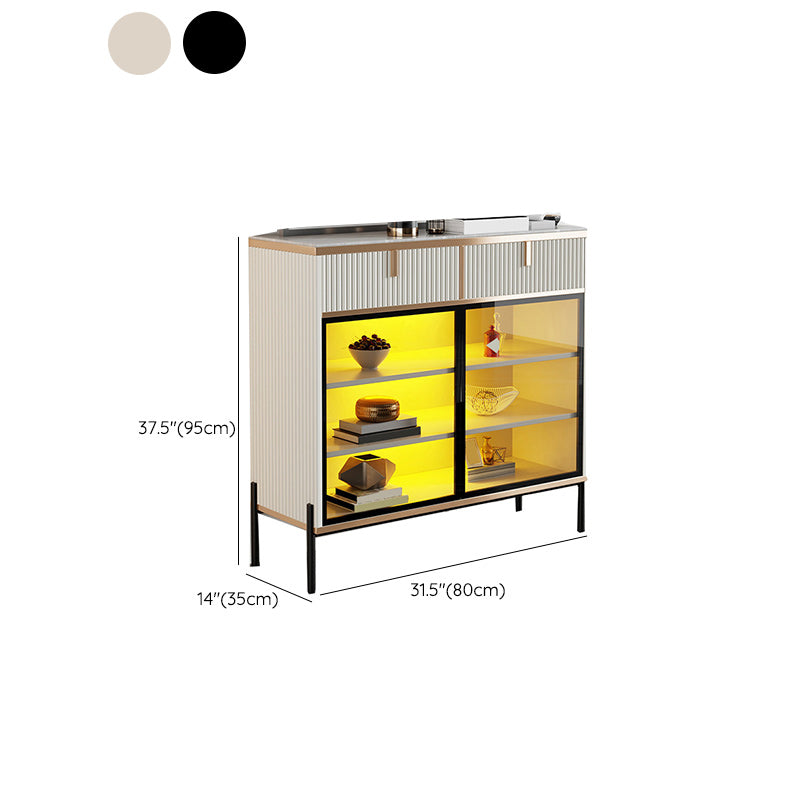 Sideboard Steintüren im Glam -Stil Seitenbrett mit Schränken und Schubladen