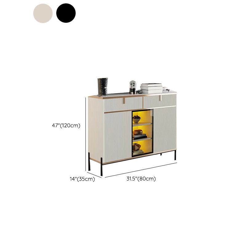 Sideboard Steintüren im Glam -Stil Seitenbrett mit Schränken und Schubladen