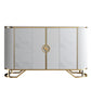 Glamstil Sideboard Marmor Glastüren Seitenbrett mit Schränken