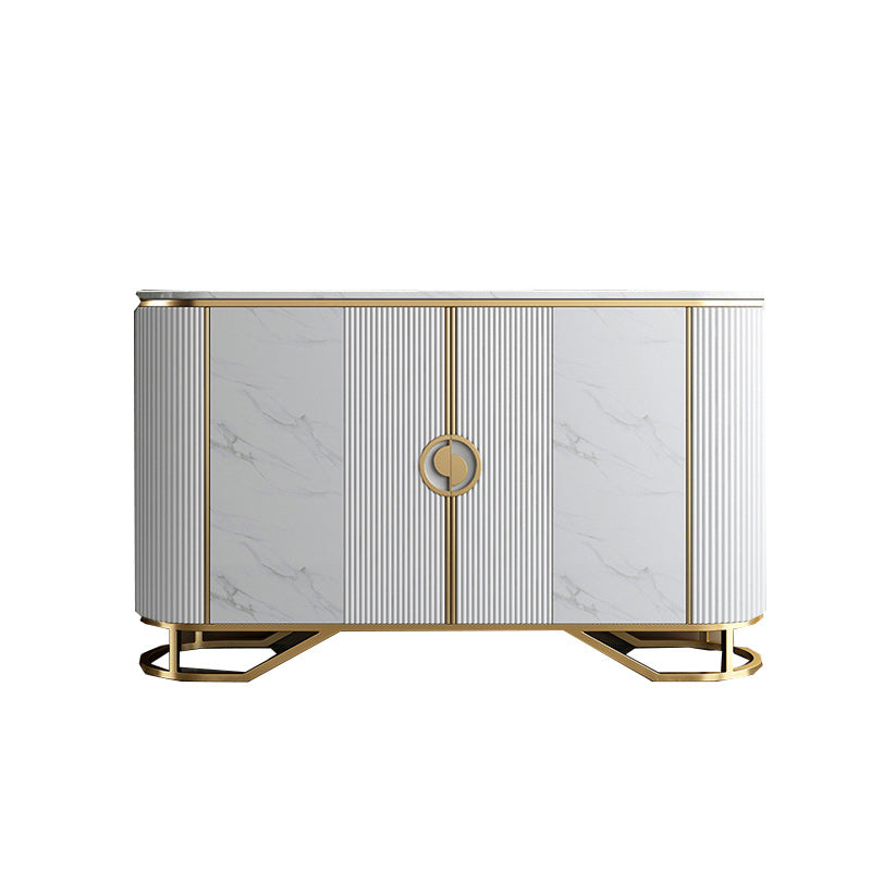 Glamstil Sideboard Marmor Glastüren Seitenbrett mit Schränken