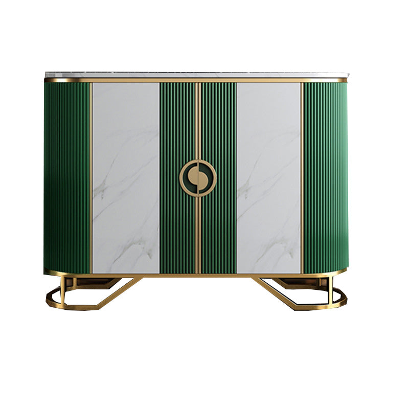 Glamstil Sideboard Marmor Glastüren Seitenbrett mit Schränken