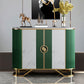 Glamstil Sideboard Marmor Glastüren Seitenbrett mit Schränken