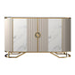 Glamstil Sideboard Marmor Glastüren Seitenbrett mit Schränken